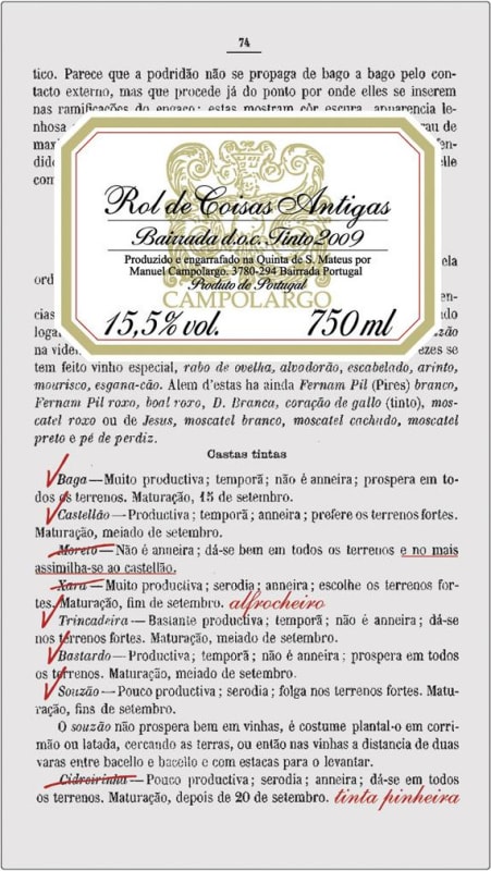 Campolargo Rol de Coisas Antigas 2009 Front Label