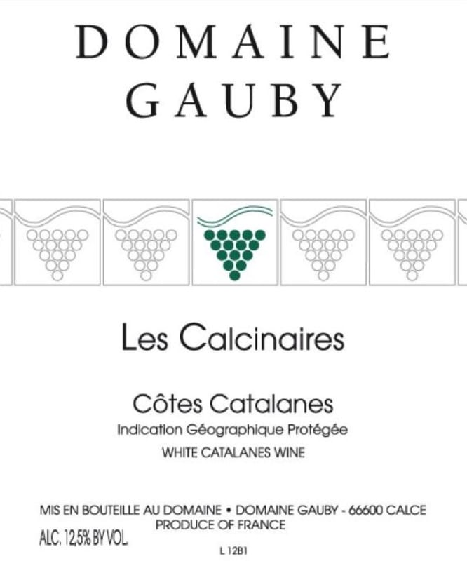 Domaine Gauby Calcinaires 2013 Front Label