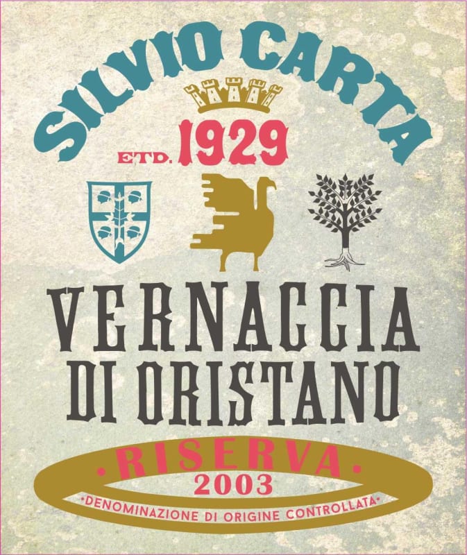 Silvio Carta Vernaccia di Oristano Riserva 2003 Front Label