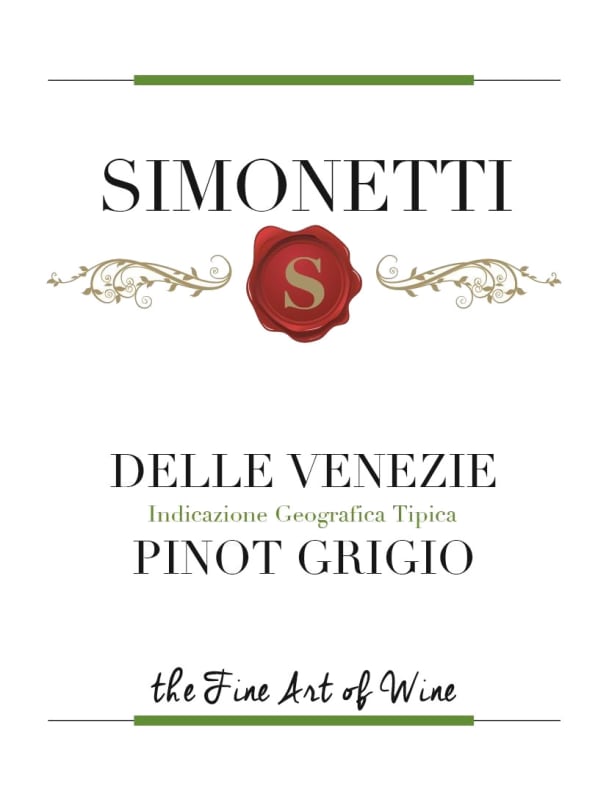 Simonetti Delle Venezie Pinot Grigio 2013 Front Label