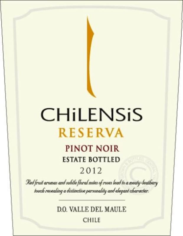 Chilensis Reserva Pinot Noir 2012 Front Label