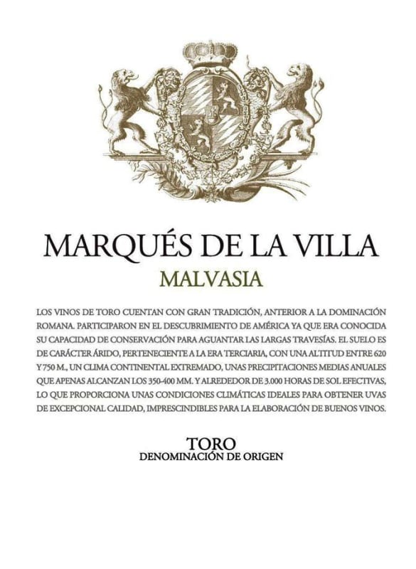 Bodegas Covitoro Marques de la Villa Blanc 2011 Front Label