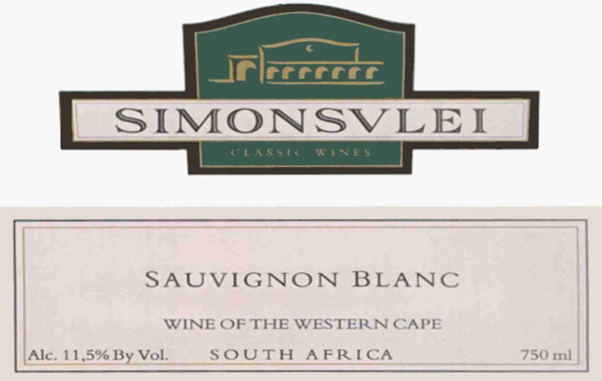 Simonsvlei Sauvignon Blanc 2016 Front Label