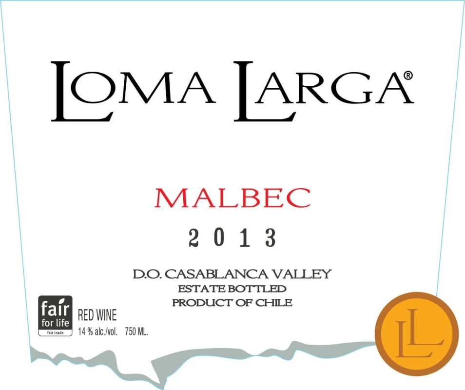 Loma Larga Vineyards Malbec 2013 Front Label