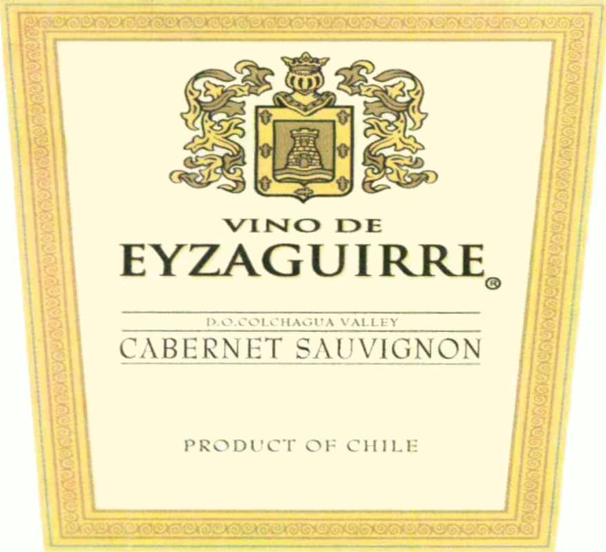 Vino de Eyzaguirre Cabernet Sauvignon 2012 Front Label