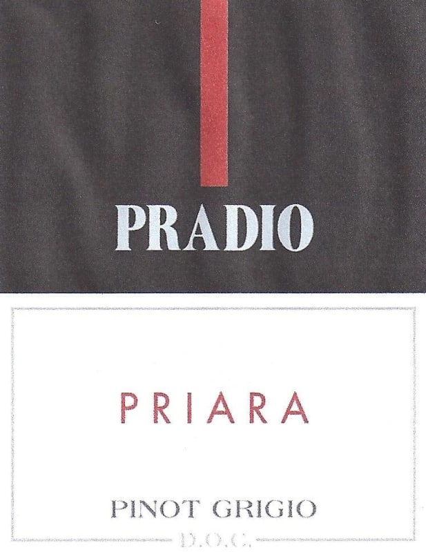 Pradio Priara Pinot Grigio 2013 Front Label