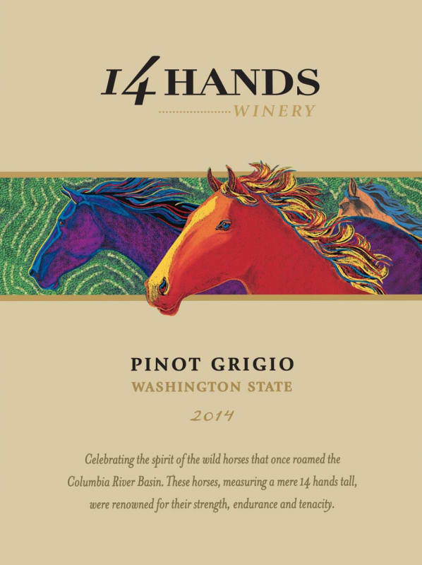 14 Hands Pinot Grigio 2014 Front Label
