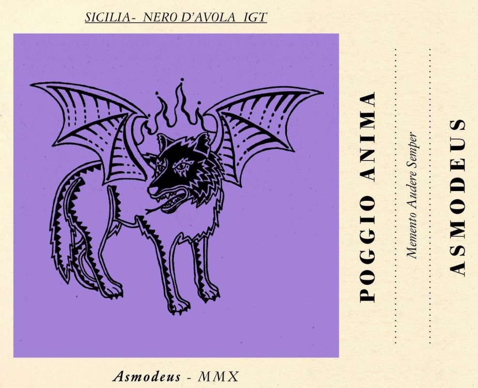 Poggio Anima Asmodeus Nero d'Avola 2010 Front Label