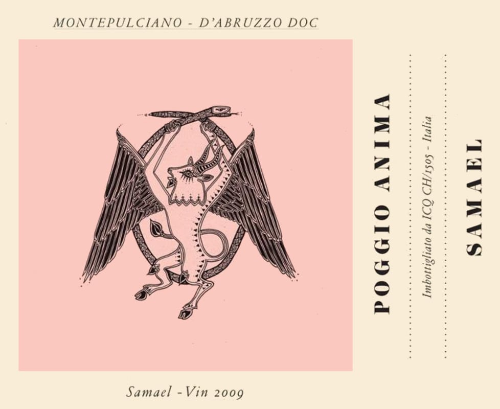 Poggio Anima Montepulciano d'Abruzzo Samael 2009 Front Label
