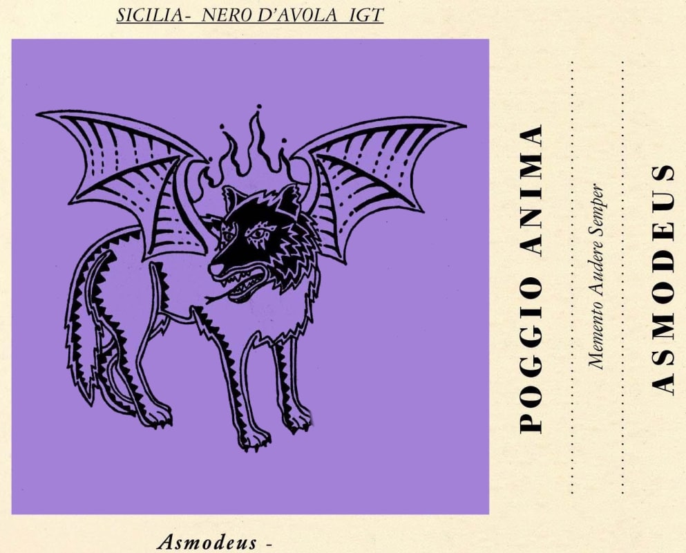 Poggio Anima Asmodeus Nero d'Avola 2014 Front Label