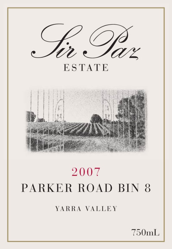 Sir Paz Estate Parker Road Bin 8 2007 Front Label