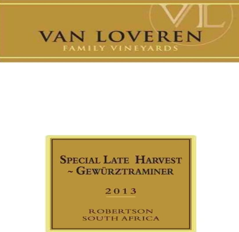 Van Loveren Late Harvest Gewurztraminer 2013 Front Label