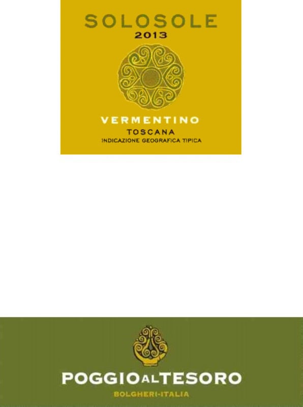 Poggio al Tesoro Solosole Vermentino 2013 Front Label