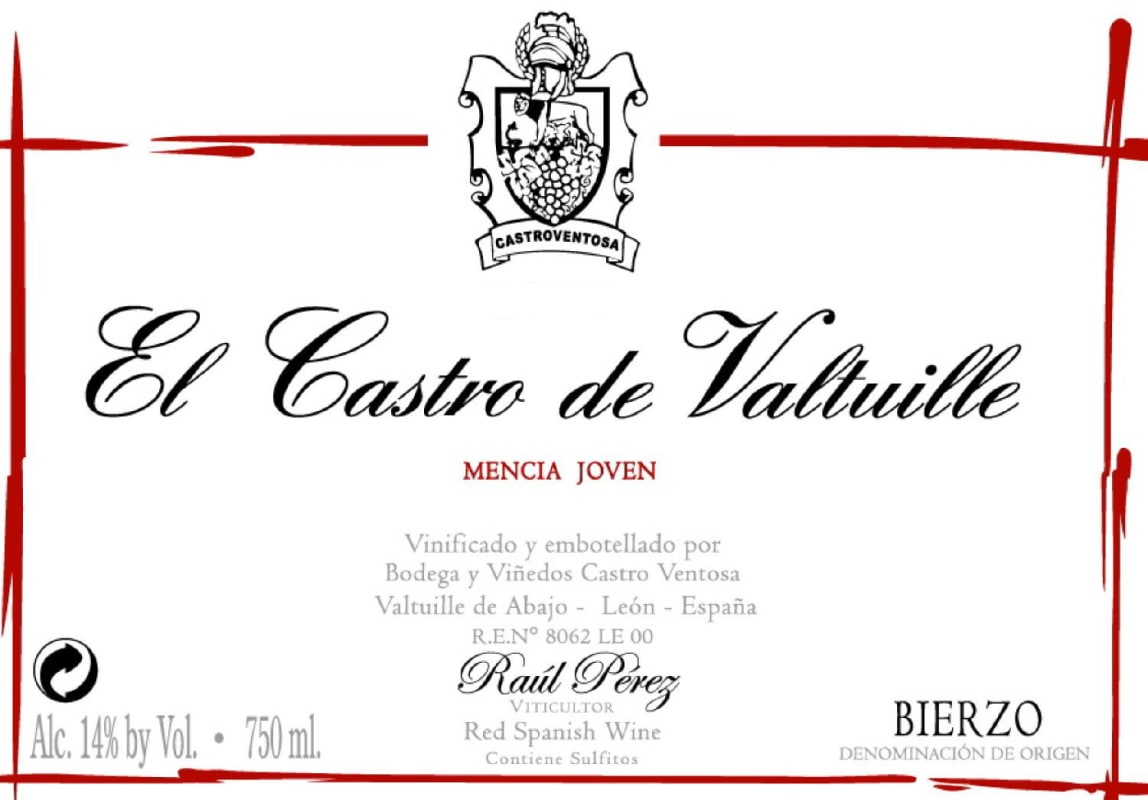 Castro Ventosa Bierzo El Castro de Valtuille Joven Mencia 2007 Front Label