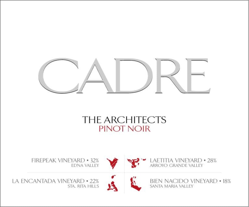 Cadre The Architects Pinot Noir 2012 Front Label