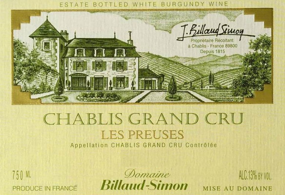 Billaud-Simon Chablis Les Preuses Grand Cru 2011 Front Label