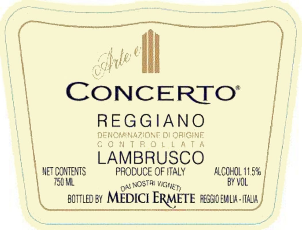 Medici Ermete Concerto Reggiano Lambrusco 2009 Front Label