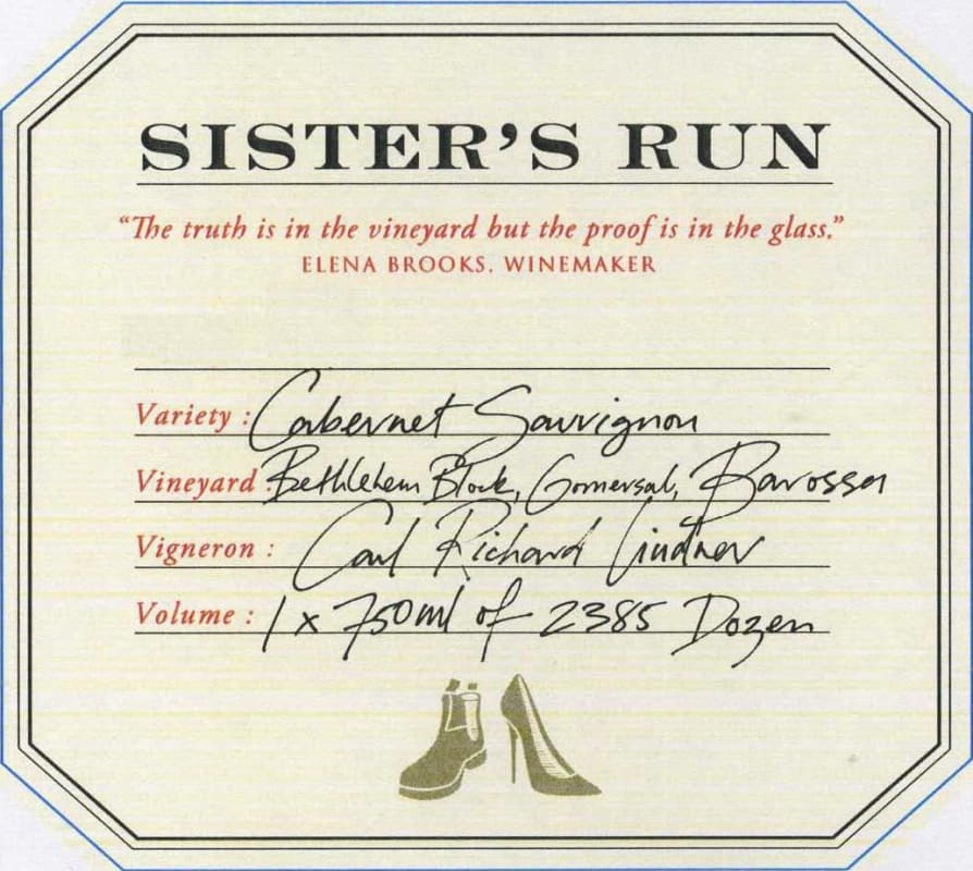 Sister's Run Cabernet Sauvignon 2012 Front Label