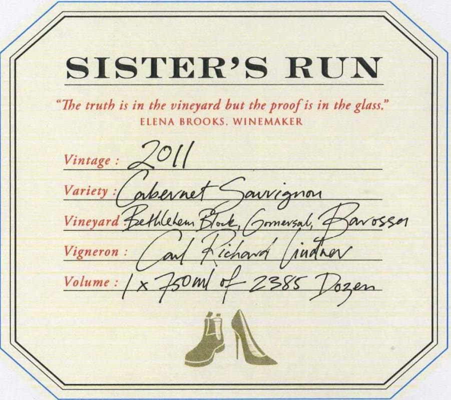 Sister's Run Bethlehem Block Cabernet Sauvignon 2011 Front Label