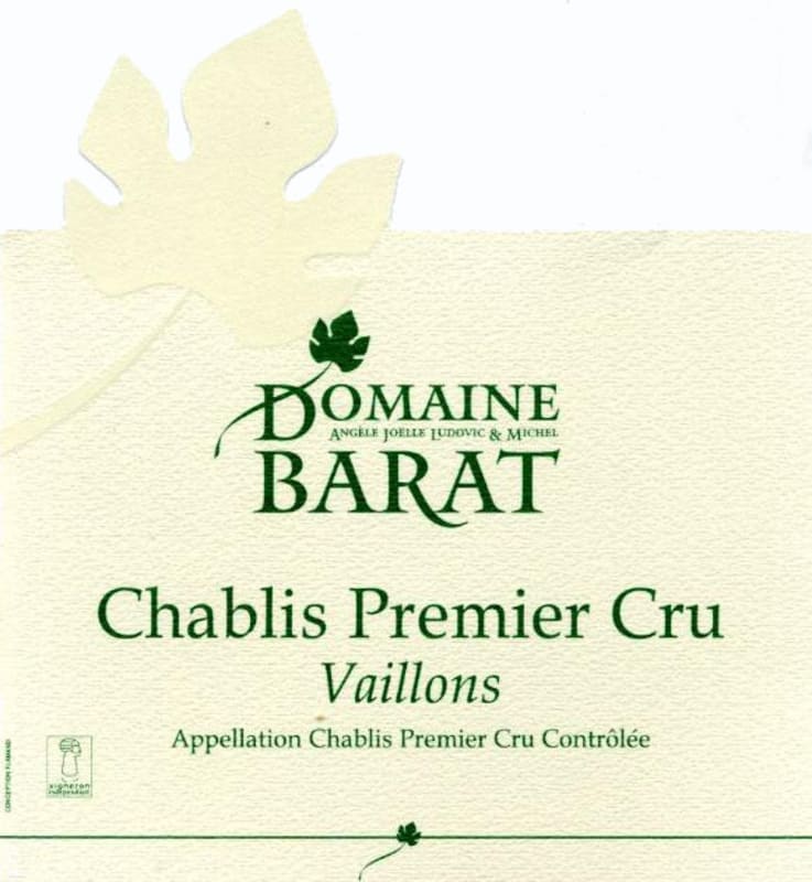 Domaine Barat Chablis Vaillons Premier Cru 2009 Front Label