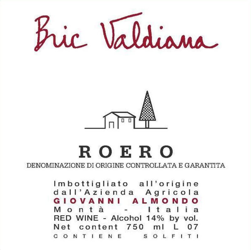 Giovanni Almondo Bric Valdiana Rosso 2010 Front Label