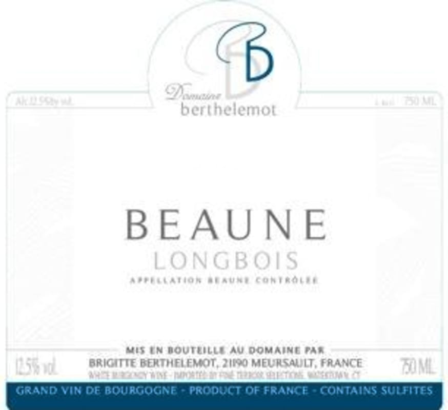 Domaine Berthelemot Beaune Longbois Blanc 2012 Front Label