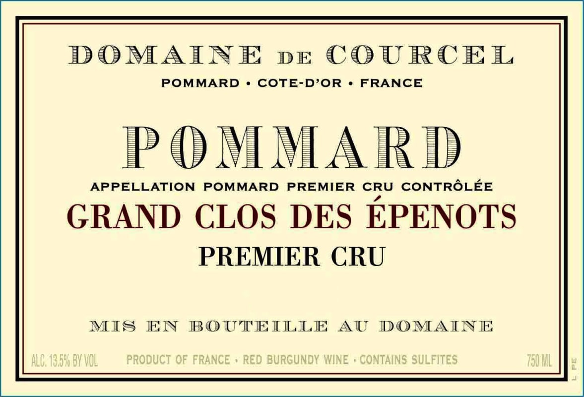 Domaine de Courcel Pommard Grand Clos des Epenots Premier Cru 2009 Front Label