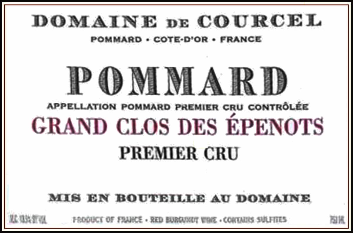 Domaine de Courcel Pommard Grand Clos des Epenots Premier Cru 2007 Front Label
