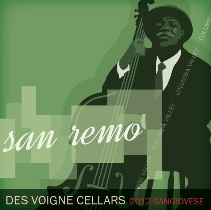 Des Voigne Cellars San Remo Sangiovese 2012 Front Label