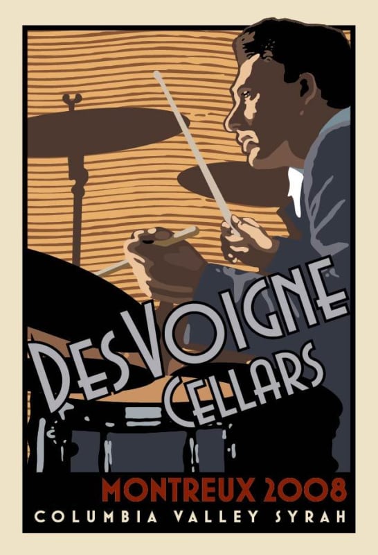 Des Voigne Cellars Montreux Syrah 2008 Front Label
