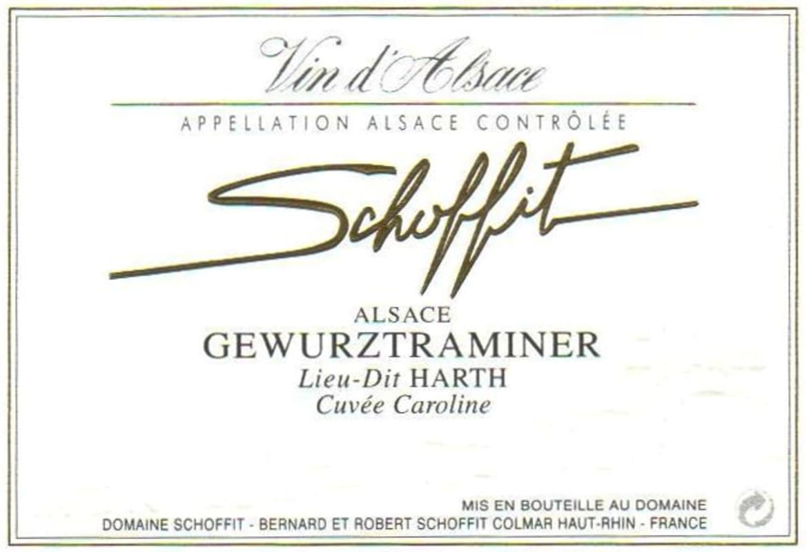 Domaine Schoffit Harth Cuvee Caroline Gewurztraminer 2013 Front Label