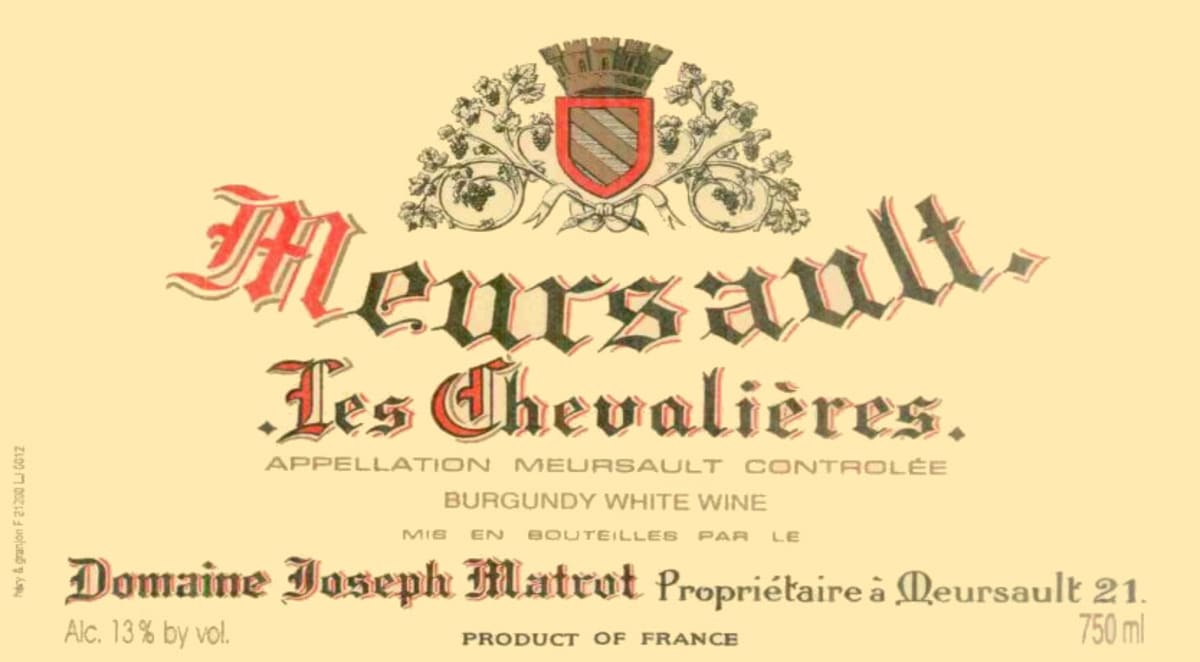 Domaine Matrot Meursault Les Chevalieres 2013 Front Label
