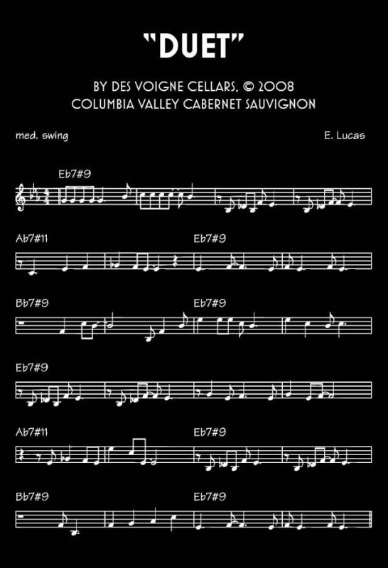 Des Voigne Cellars Duet Cabernet Sauvignon 2008 Front Label