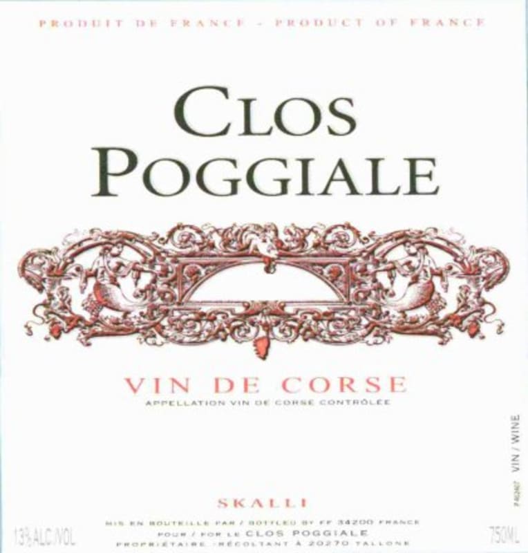 Skalli Family Wines France Vin de Corse Clos Poggiale 2008 Front Label