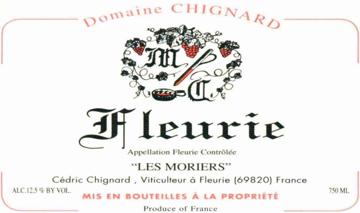 Domaine Michel Chignard Fleurie Les Moriers 2012 Front Label