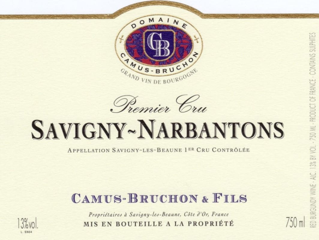 Domaine Camus-Bruchon Savigny Les Beaune Narbontons Premier Cru 2010 Front Label