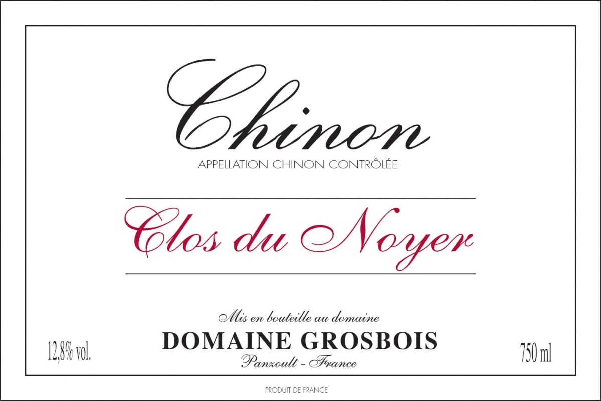 Domaine Grosbois Chinon Clos du Noyer 2010 Front Label