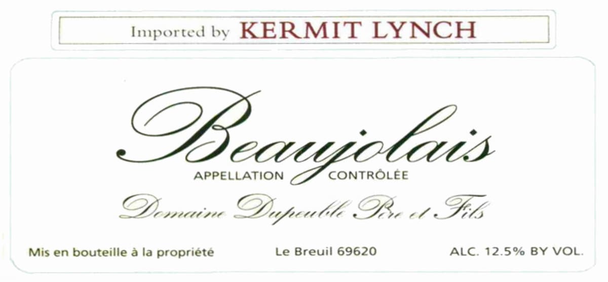 Domaine Dupeuble Beaujolais 2011 Front Label