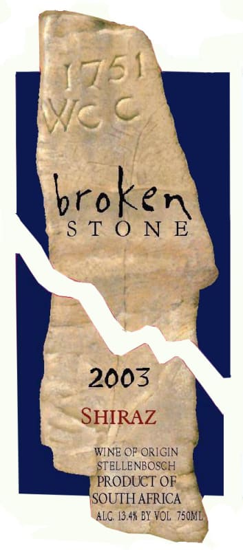 Slaley Broken Stone Shiraz 2003 Front Label
