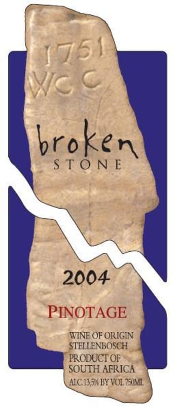 Slaley Broken Stone Pinotage 2004 Front Label