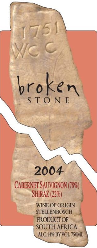 Slaley Broken Stone Cabernet Sauvignon Shiraz 2004 Front Label