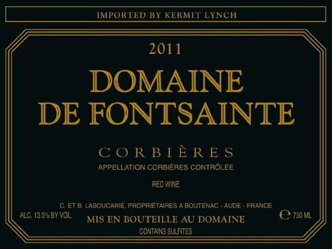 Domaine de Fontsainte Corbieres Rouge 2011 Front Label