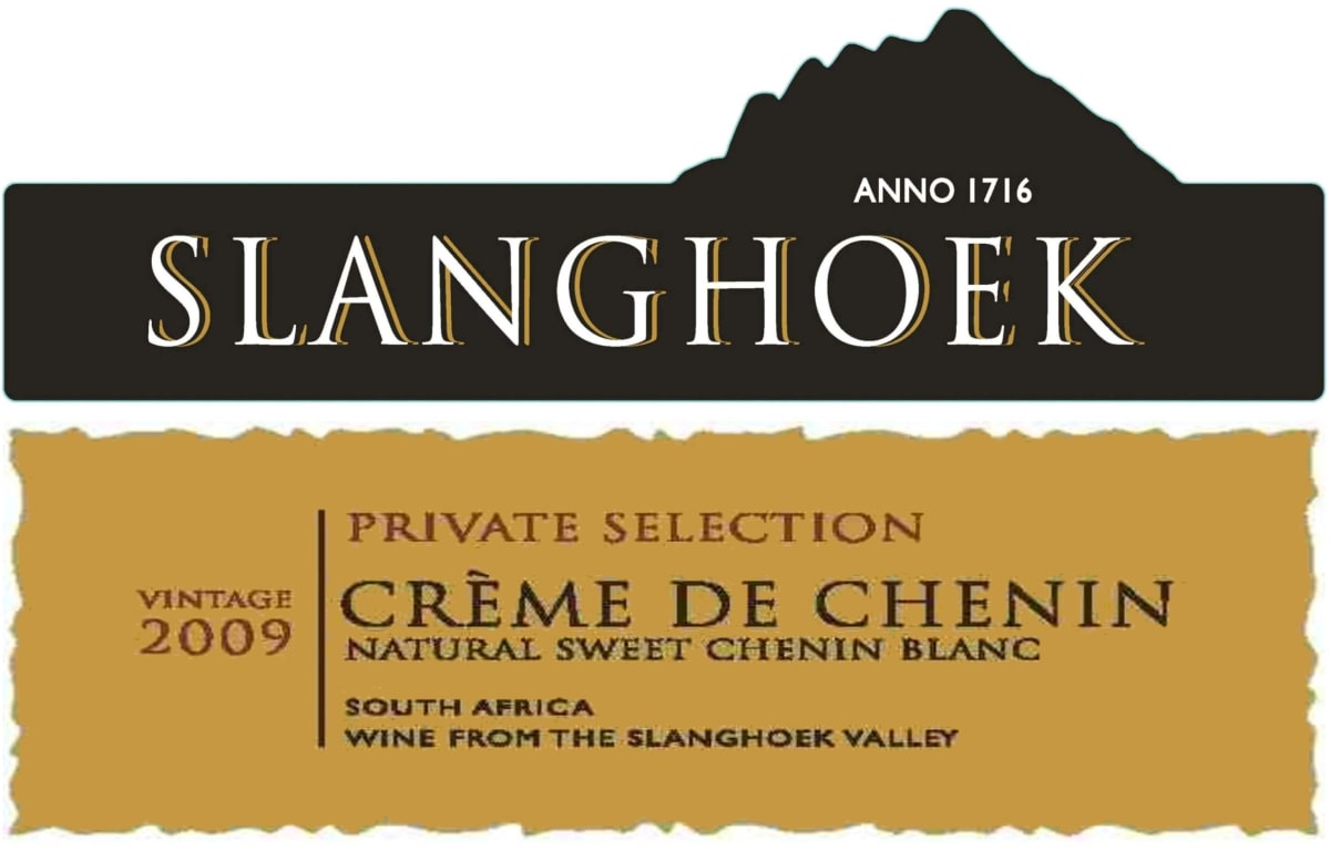 Slanghoek Wine Cellar Private Selection Creme de Chenin 2009 Front Label