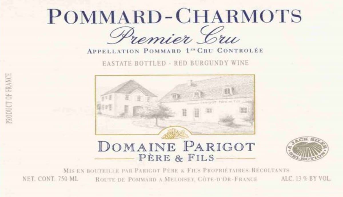 Domaine Parigot Pommard-Charmots Premier Cru 2007 Front Label