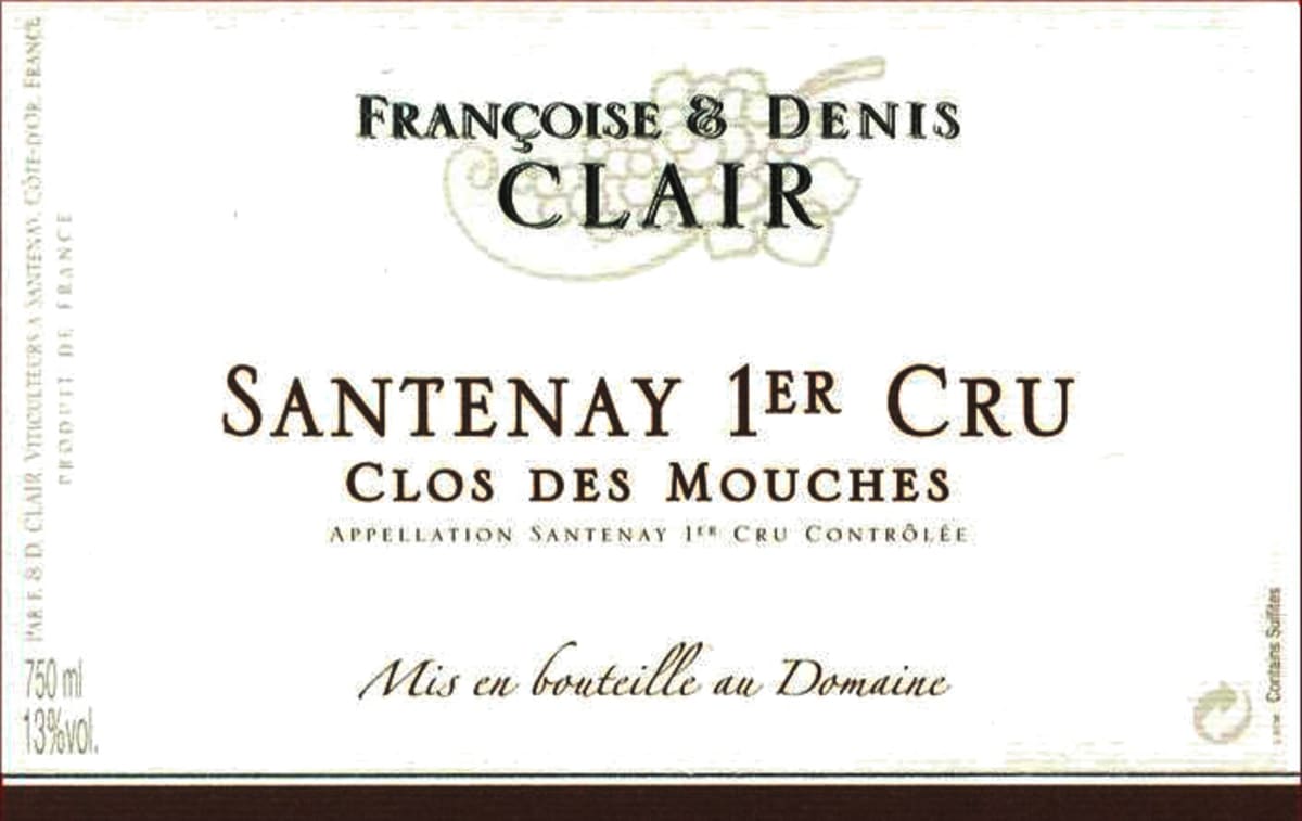 Francoise & Denis Clair Santenay Clos des Mouches Premier Cru 2012 Front Label