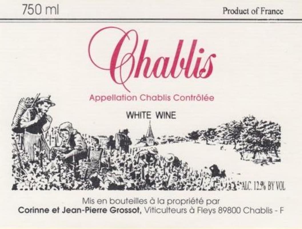 Grossot Chablis 2013 Front Label