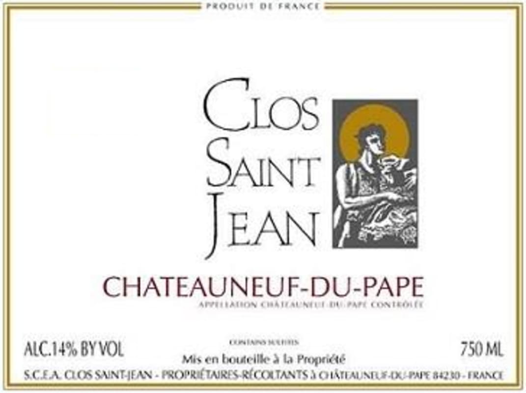 Clos Saint Jean Chateauneuf-du-Pape 2014 Front Label