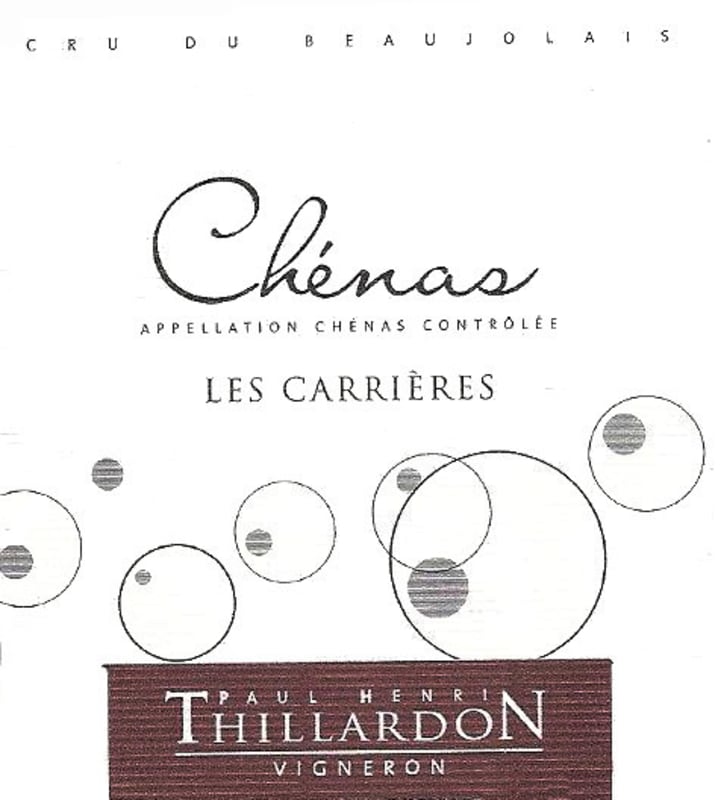 Paul-Henri Thillardon Chenas Les Carrieres 2014 Front Label