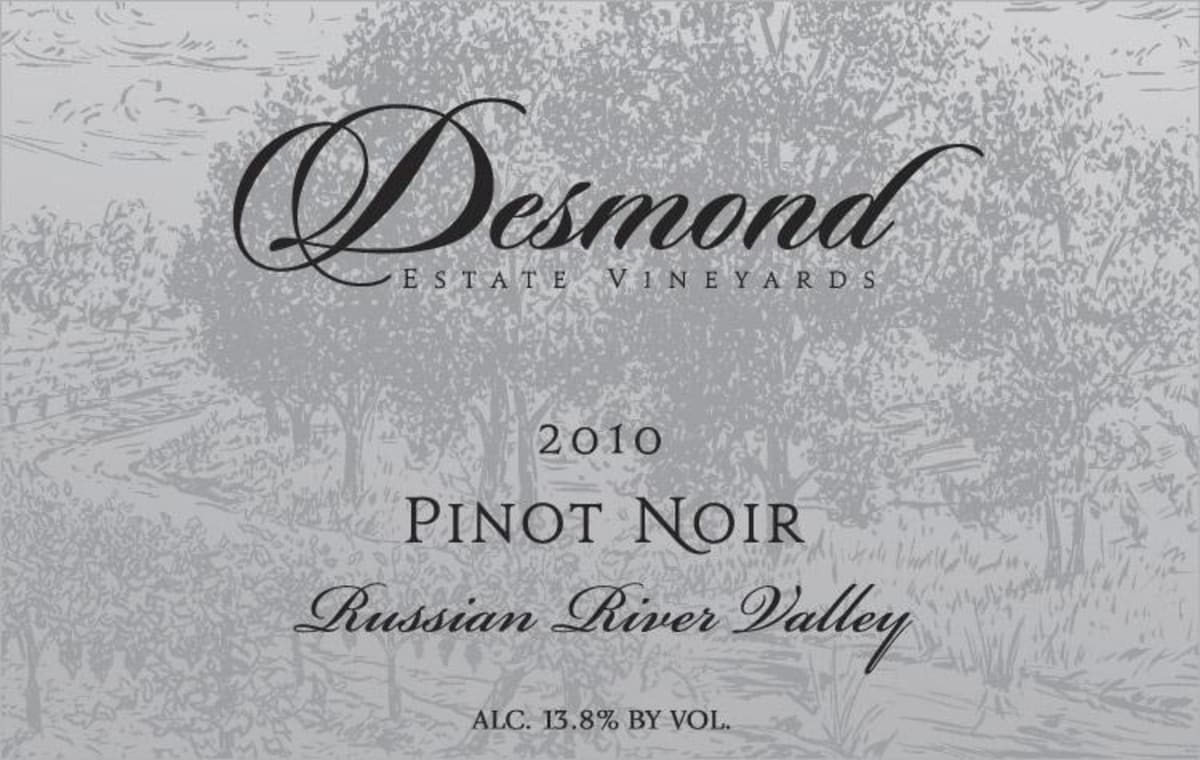 Desmond Estate Vineyards Pinot Noir 2010 Front Label
