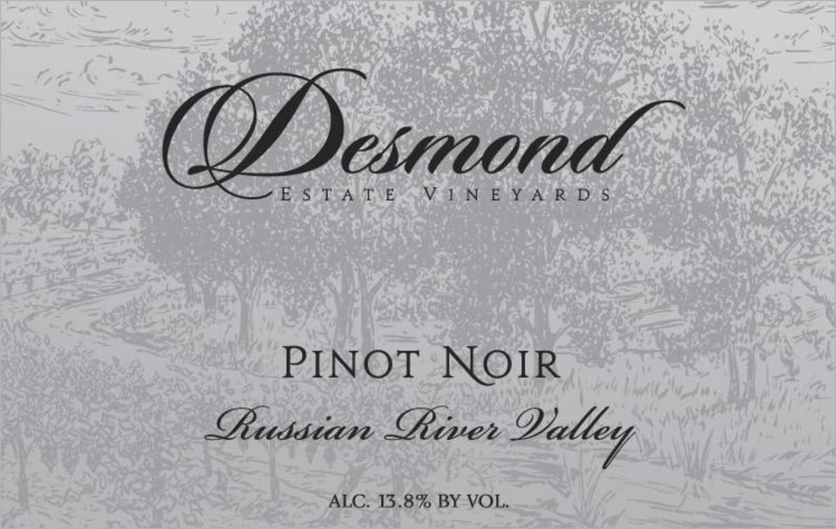 Desmond Estate Vineyards Pinot Noir 2012 Front Label